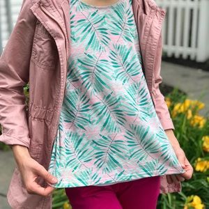 Sleeveless Pink Palm Tree Shirt